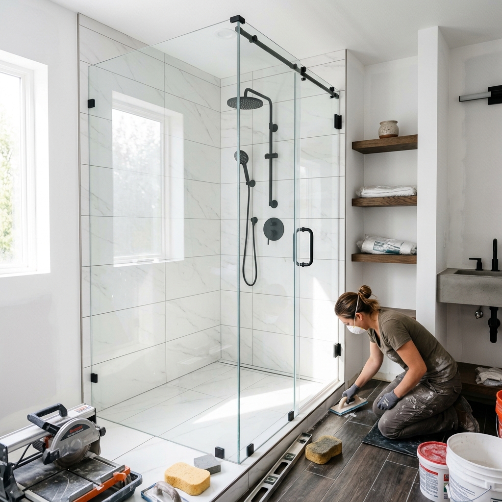 Modern bathroom renovation